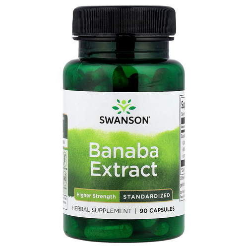 Swanson Vitamins, Экстракт банабы, 90 капсул (60 мг в каждой капсуле)