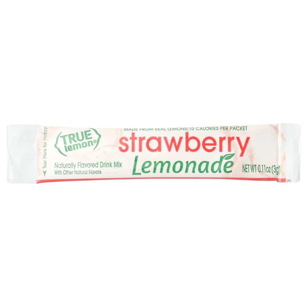 True Citrus, True Lemon, лимонад со вкусом клубники, 10 пакетиков, 30 г