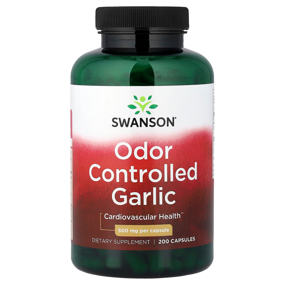 Swanson Vitamins, чеснок с контролируемым запахом, 500 мг, 200 капсул