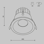 Встраиваемый светодиодный светильник Maytoni Zoom DL034-L12W4K-B