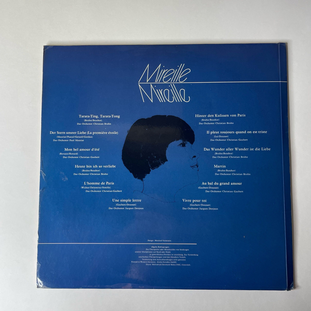 Винтажная виниловая пластинка LP Mireille Mathieu Мирей Матье, Mireille (Германия 1969)