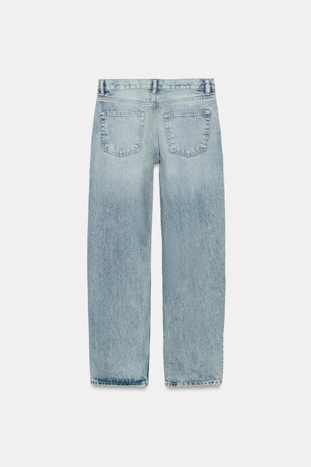 ZARA ДЖИНСЫ ZW COLLECTION ПРЯМОГО КРОЯ СО СРЕДНЕЙ ПОСАДКОЙ, ГОЛУБОЙ