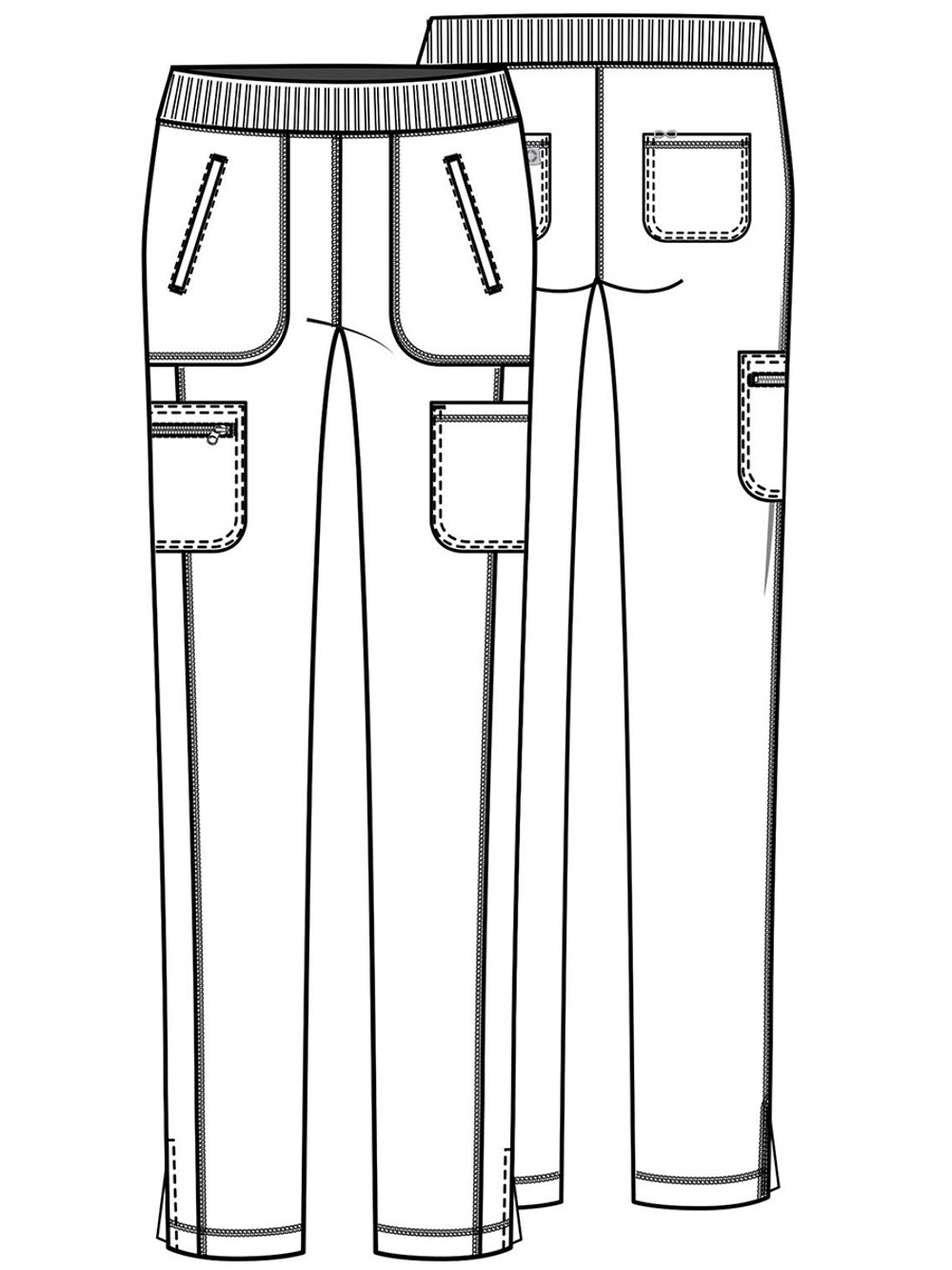 Брюки медицинские женские Cherokee CK065A с поясом в рубчик, винный, 48