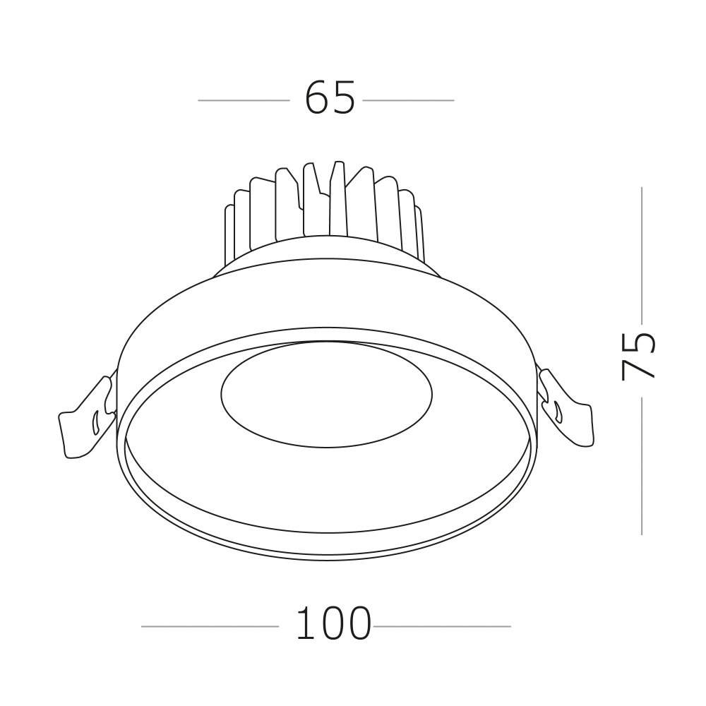 ST751.548.10 Св-к встр. Белый LED 1*10W 4000K 750Lm Ra>90 38о IP20 D100xH75 170-240V