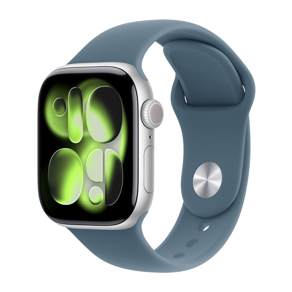 Умные часы Apple Watch Series 11 GPS, 42mm, Silver Aluminium Case with Anchor Blue Sport Band, S/M