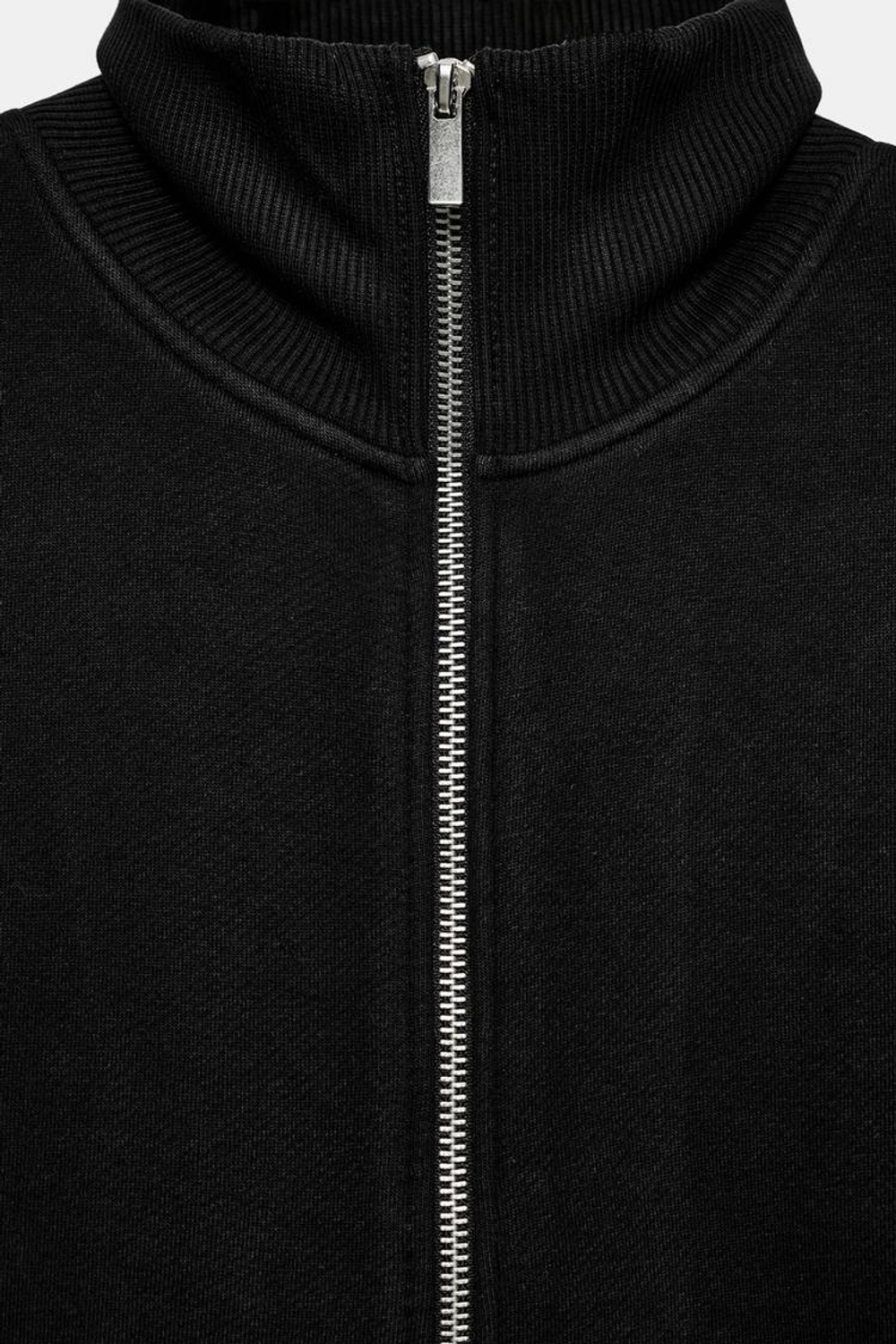 ZARA ТОЛСТОВКА С МОЛНИЕЙ, ЧЕРНЫЙ