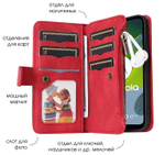 Дизайнерский чехол-книжка из кожи для REALME 8 / 8 PRO с кошельком, 5 слотами для карт и подставкой