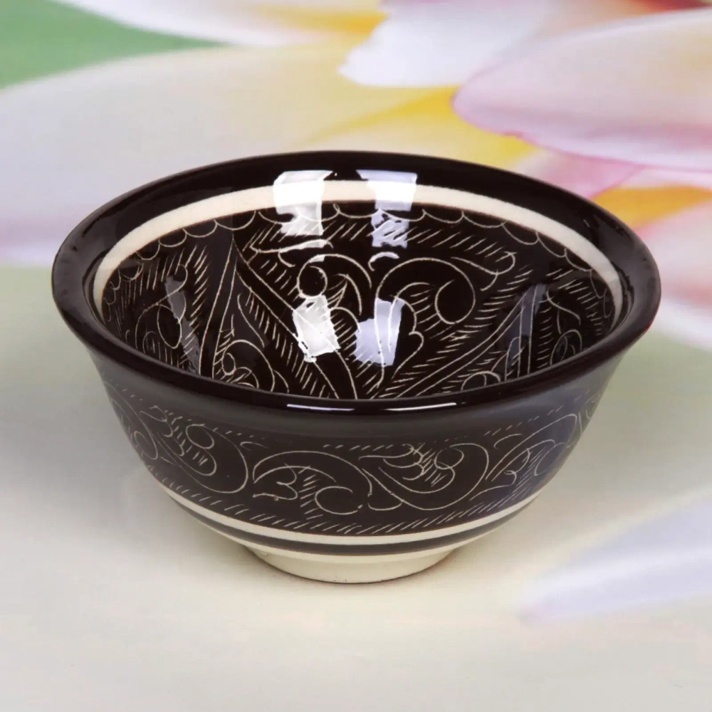 Пиала большая 11*5,5см коричневая Риштанская Керамика