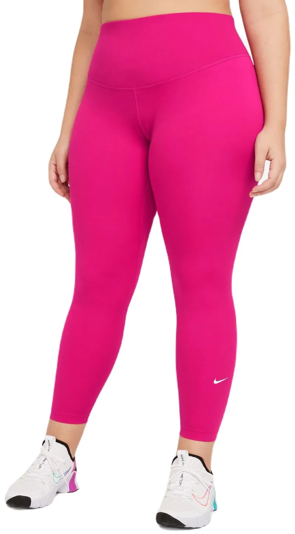 Леггинсы Nike One Dri-Fit Mid-Rise Tight - fireberry/white