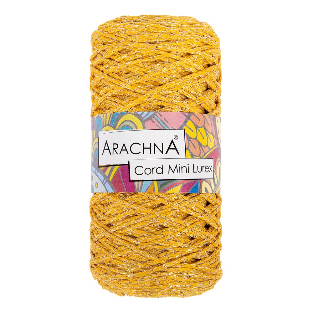 Пряжа Arachna Cord Mini Lurex / уп.3 мот. по 75 г, 200 м, 06 желтый-золото Пряжа Arachna Cord Mini Lurex / уп.3 мот. по 75 г, 200 м, 06 желтый-золото