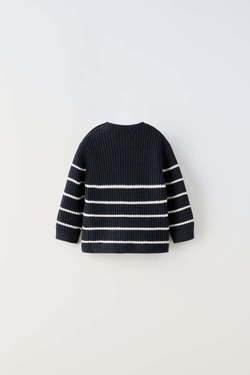 ZARA СВИТЕР В ПОЛОСКУ С КНОПКАМИ, МОРСКОЙ СИНИЙ