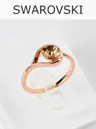 Кольцо Белла с кристаллом Swarovski шампань