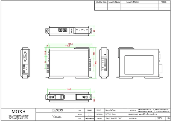 NPort IA-5150I-M-SC-T