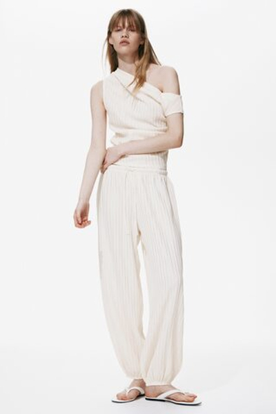 Брюки-баллоны из текстурированного джерси - H&M