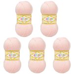 Пряжа Alize (Ализе) Baby Best / уп.5 мот. по 100 г, 240м, 184 розовая пудра A