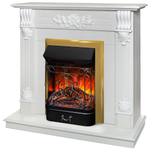 Каминокомплект Real Flame Ottawa WT с очагом Majestic Lux Brass