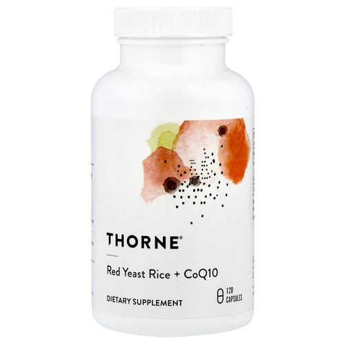Thorne, красный дрожжевой рис с коэнзимом Q10, 120 капсул