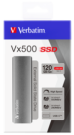 Внешний накопитель Verbatim VX500 EXTERNAL SSD USB 3.1 Gen2 120GB