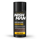 NISHMAN HAIR BUILDING KERATIN FIBER & LOCKING MIST SPRAY SET, DARK BROWN - Загуститель для темно-коричневых волос 2в1