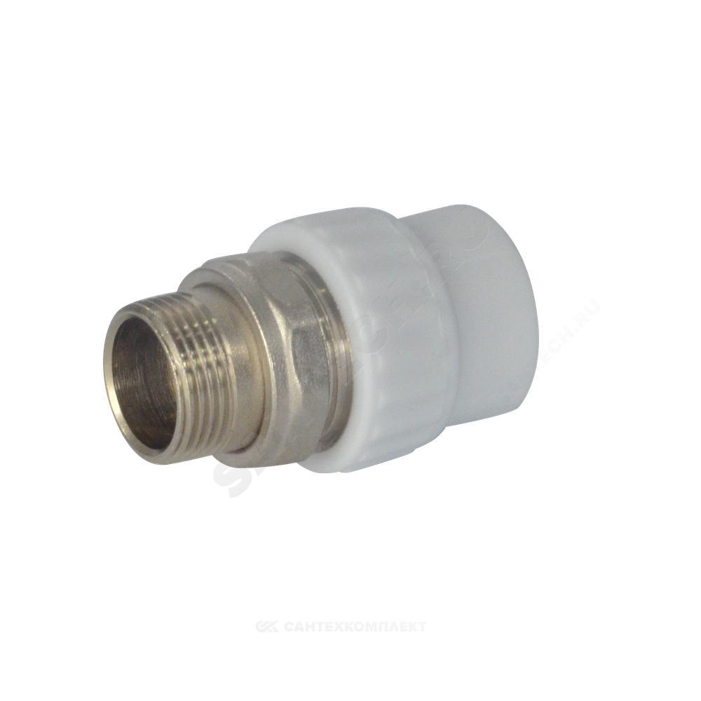 Муфта PP-R комбинированная разъемная белая Дн 20х1/2" НР для радиатора VALFEX 10159020