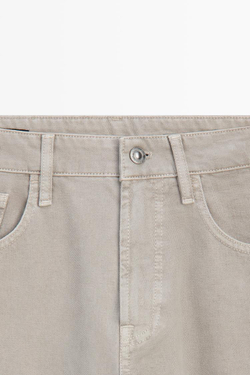 Massimo Dutti Зауженные брюки с отделкой под деним, дымчатый