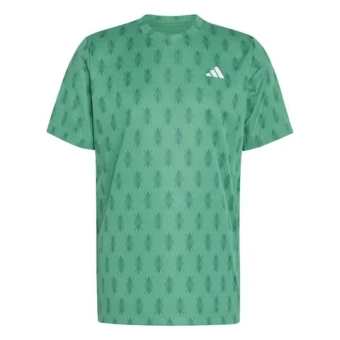 Мужская теннисная футболка Adidas Club Climacool Graphic - semi court green/collegiate green