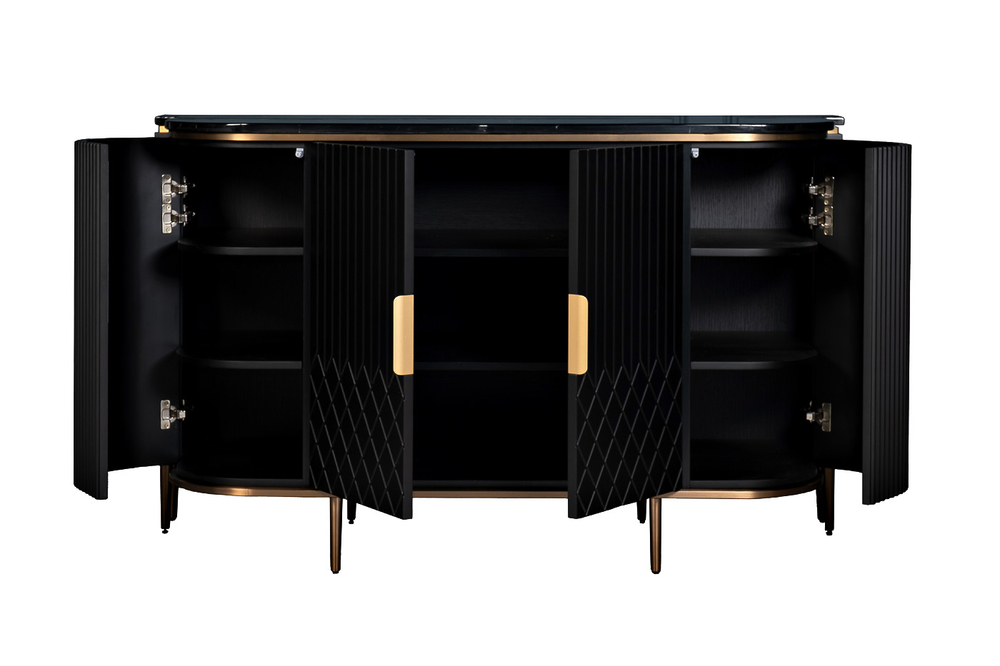 Комод Garda Decor черный 150*55*90 см