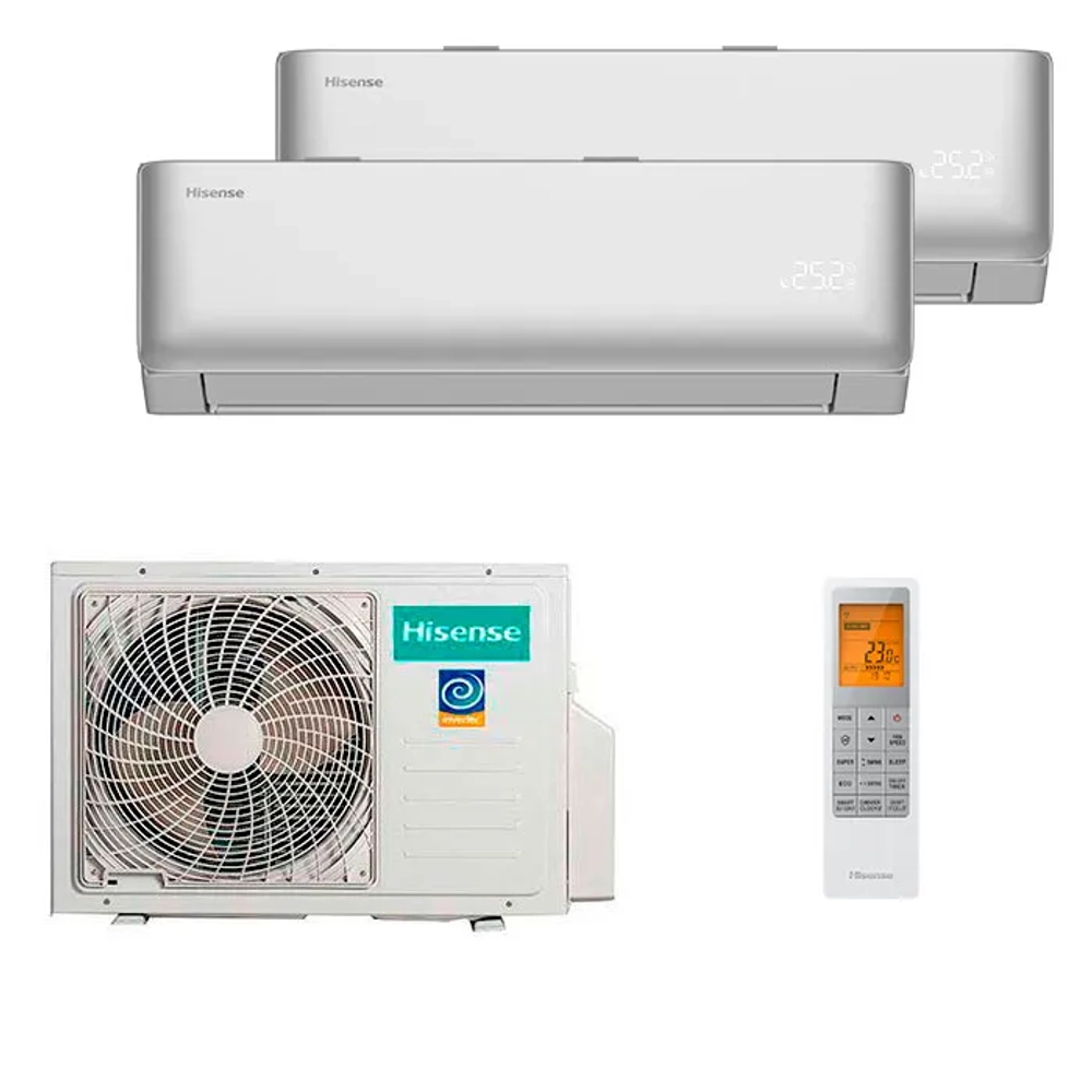 Мульти сплит-система Hisense на 2 комнаты (25+35 кв.м.) VIBE PRO SILVER