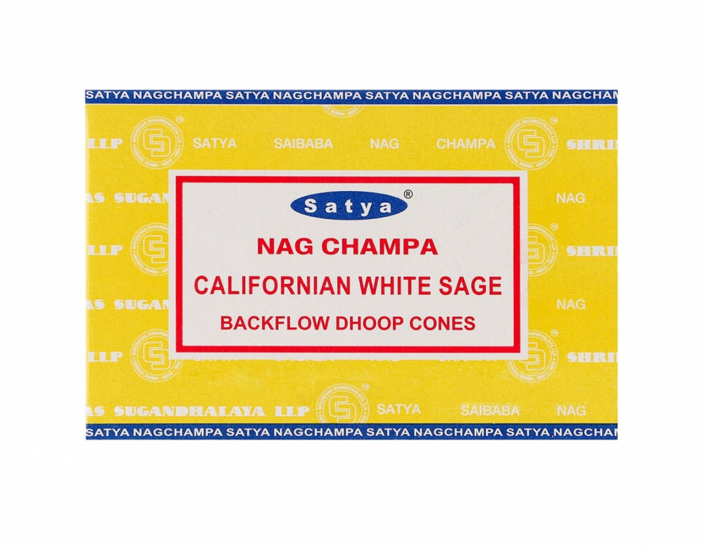 SATYA Californian White Sage Dhoop Cone Благовония конусы 12шт