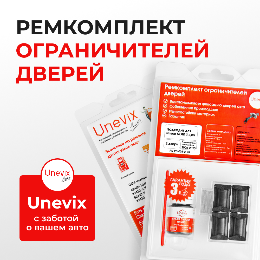 Ремкомплект ограничителей дверей Nissan NOTE (I,II,III) E11,E12,E13 (2 двери, тип 25) 2005-2023