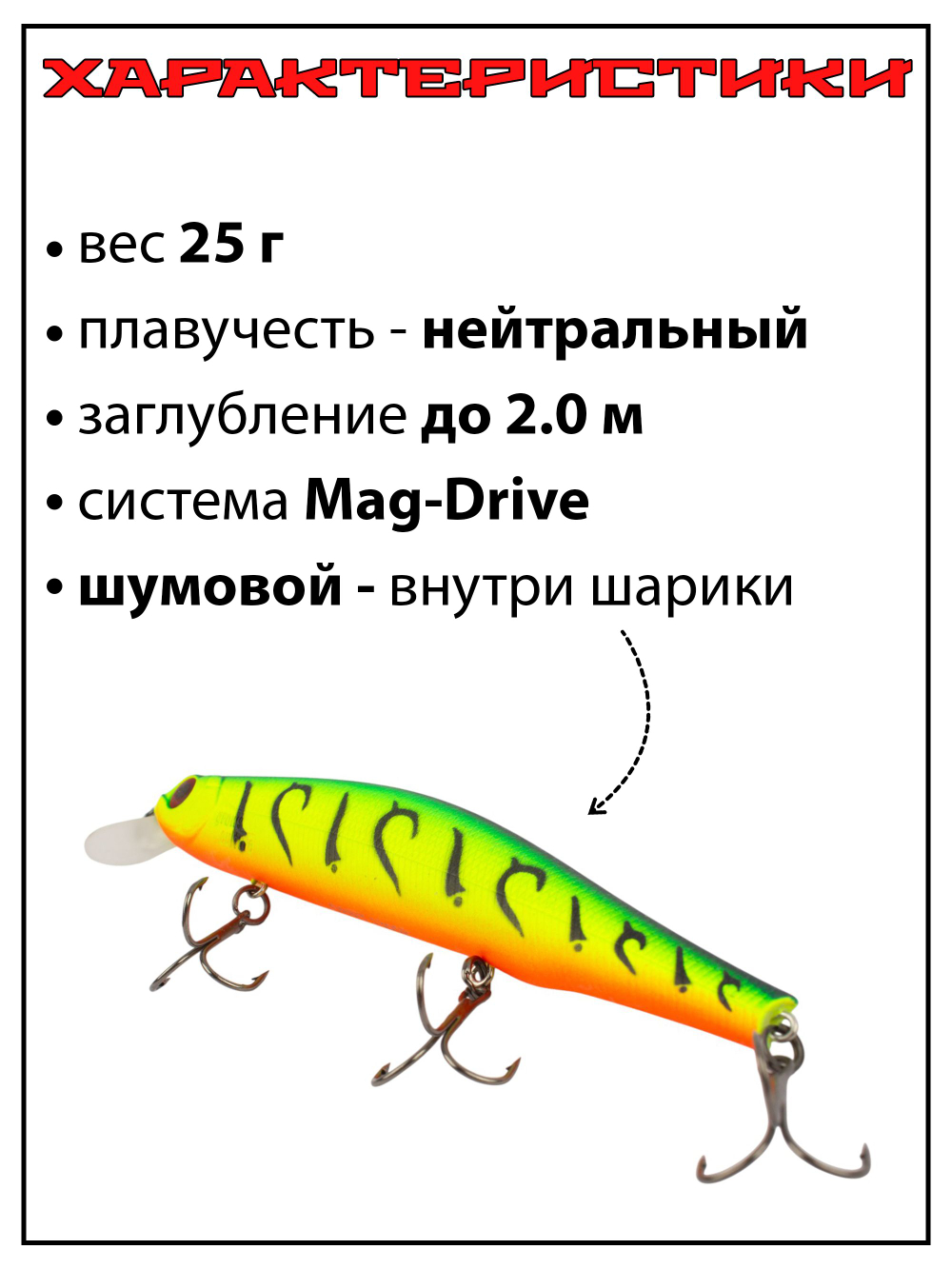 Воблер шумовой Grows Culture Orbit 130SP 130 мм 25 г минноу на щуку, окуня, судака #070R