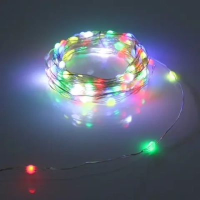 Гирлянда для дома НИТЬ «Magnificent» 10 м 100 ламп LED, прозрачн.пров, более 8 реж, с пультом Д/У, IP-20, RGB (USB)