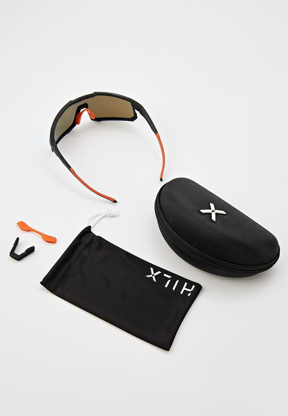 Спортивные очки с диоптриями HILX Big Head / Matt Black Orange / Blue Lens