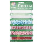 Лента декоративная Цветочное сияние, 6 шт*1м
