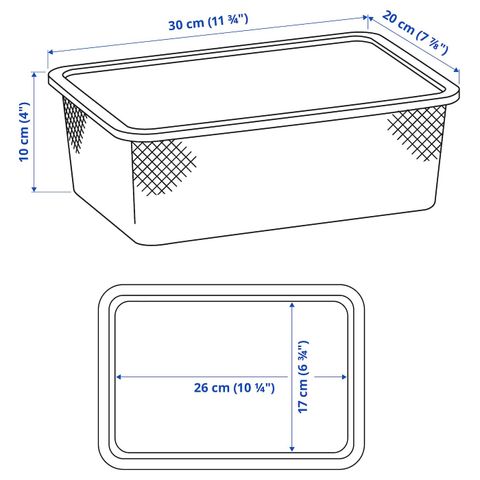 Ящик для хранения IKEA TROFAST ( ТРУФАСТ), Темно-серый, 20x30x10 см