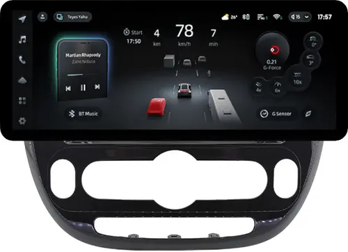 Магнитола для KIA Soul 2 2014-2019 (климат, рамка глянцевая) - Teyes CC4PRO монитор 12.3" 2K QLED + рамка 9, Android 13, Быстрейшая, Snapdragon 778G, ИИ, CarPlay, DSP, 4G SIM-слот