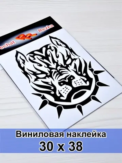Наклейка - Питбуль в ошейнике