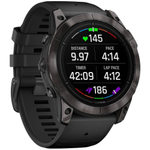 Умные часы Garmin Epix Pro (Gen 2) 51 мм Sapphire Edition титан DLC Carbon Grey с черным ремешком