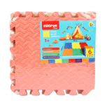 Игровой коврик-пазл (детали 30х30х1,2см) персиковый+бежевый, 6 эл.