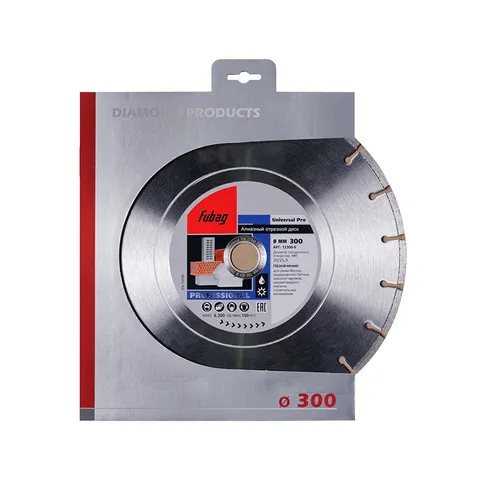 Алмазный отрезной диск FUBAG Универсальный Про (Universal Pro) D300 мм / 30 - 25,4 мм