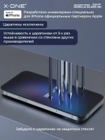 Сапфировое стекло iPhone 14/13/13 Pro X-ONE Sapphire 9H (upgrade) / фильтр динамика / установочный аппликатор