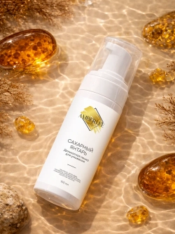 Деликатная пенка для умывания AMBERLEE Cosmetique "Сахарный янтарь", 150 мл.