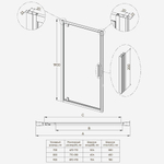 Душевая дверь Veconi Ottimo P30 GR, 800x1900, графит брашинг, стекло тонированное матовое