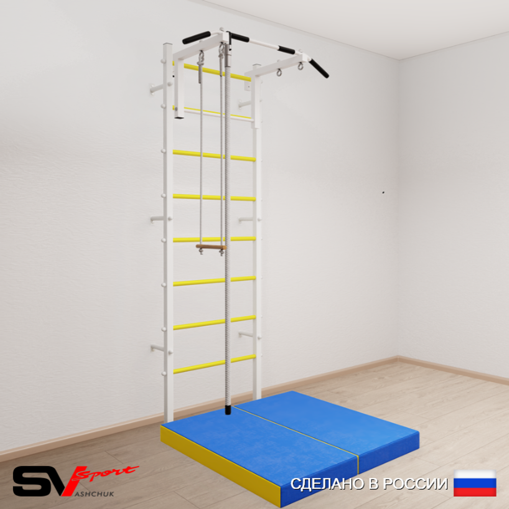 Шведская стенка Sv Sport 5154 (Турник стандарт/Канат/Трапеция/Мат 1м)