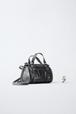 ZARA МЕТАЛЛИЧЕСКАЯ СУМКА, СЕРЫЙ