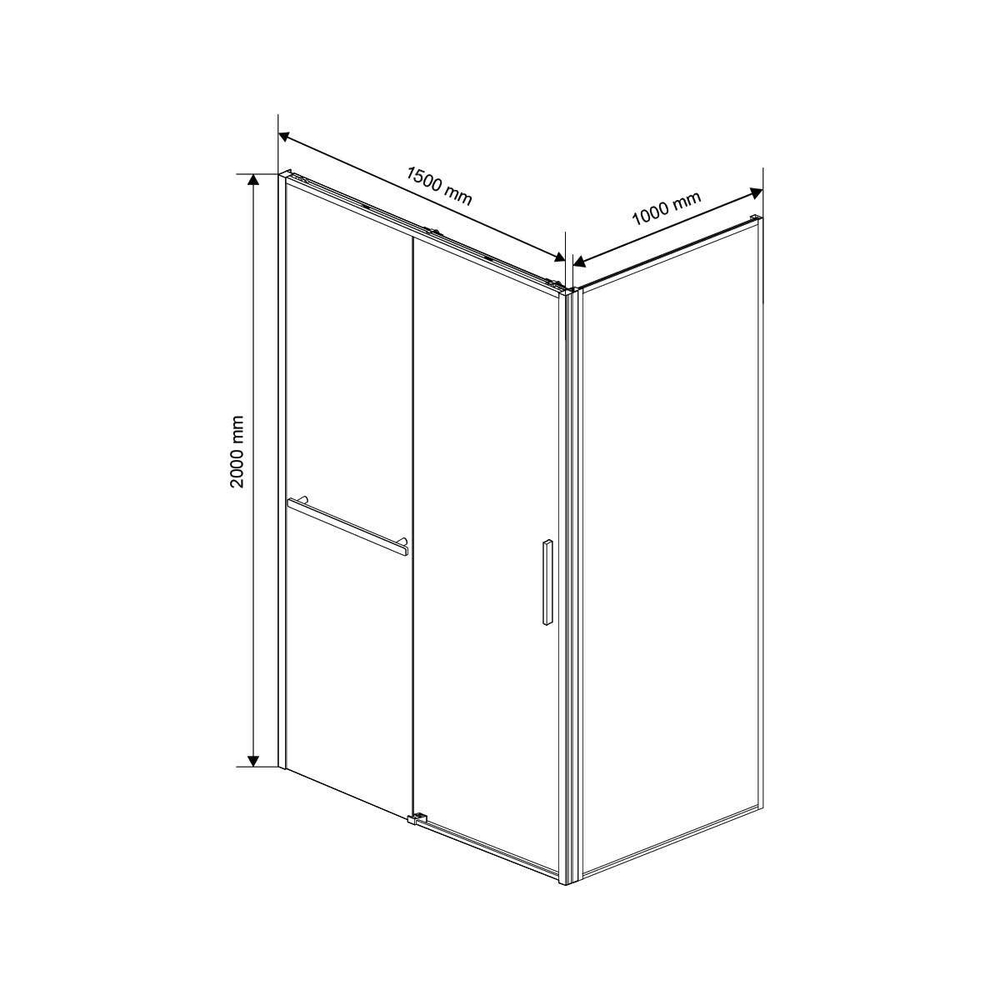 Душевой уголок Слим Софт (Slim Soft) VSR-1SS1015CL, 1500*1000, хром, стекло прозрачное,