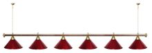 Лампа STARTBILLIARDS 6 пл. (плафоны голубые,штанга золотая,фурнитура золото)