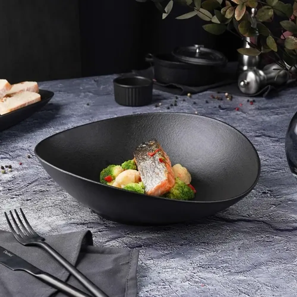 Салатник 1500 мл 27*25 см h7,5 см Wave Up Smooth Black Raw Stellar P.L. Proff Cuisine [1]