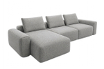 Диван Garda Decor трехместный Турин (Turin)(3 секции) с канапе и мех черно, серый Santo1606 355*163,5**68 см