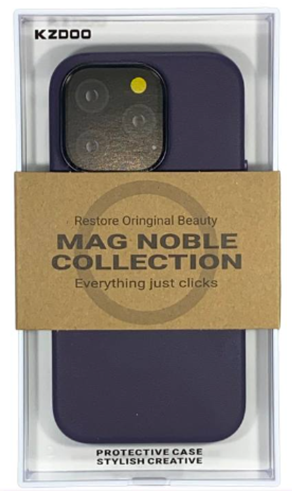 Накладка для i-Phone 15 Pro K-Doo Mag Noble кожаная фиолетовая